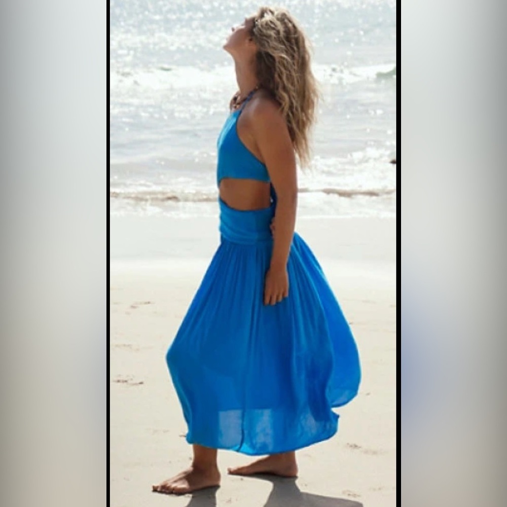 NWT Free People Free Est Suki Midi Cutout Dress Medium
